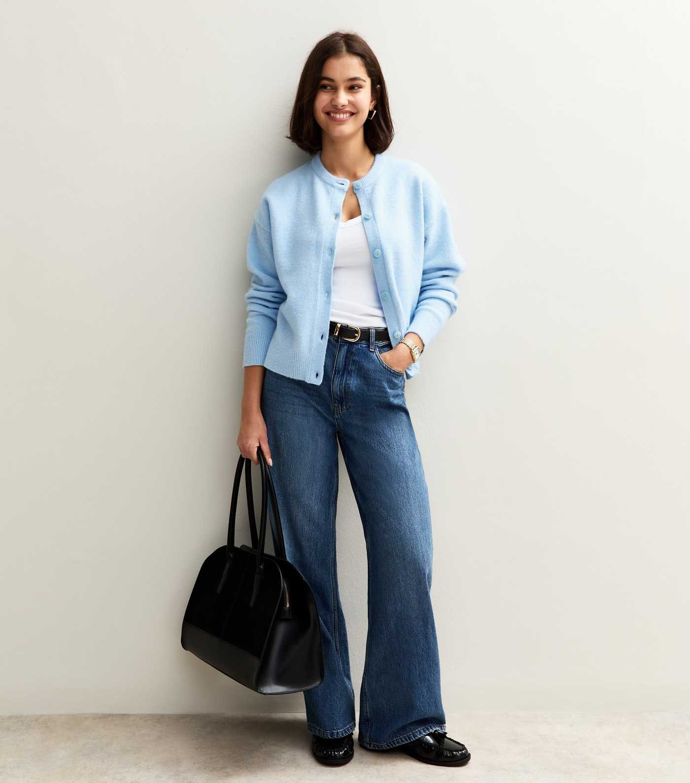 Blue Crew Neck Knit Cardigan | New Look | New Look (UK)