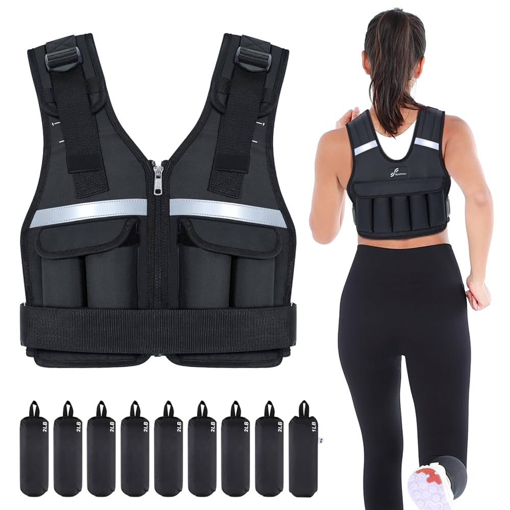 Sportneer Adjustable Weighted Vest Weights: 2-18 lbs/2-40 lbs Washable Weight Vest 16 In 1 Fast A... | Amazon (US)