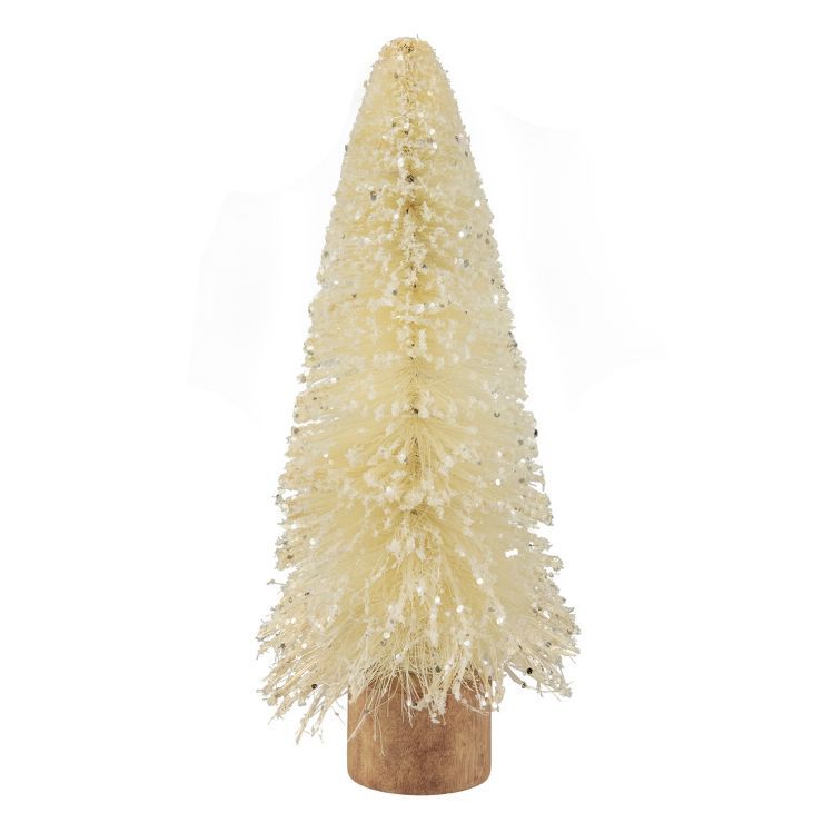 Northlight 8.75" Glittered Cream Sisal Christmas Tree Decoration | Target