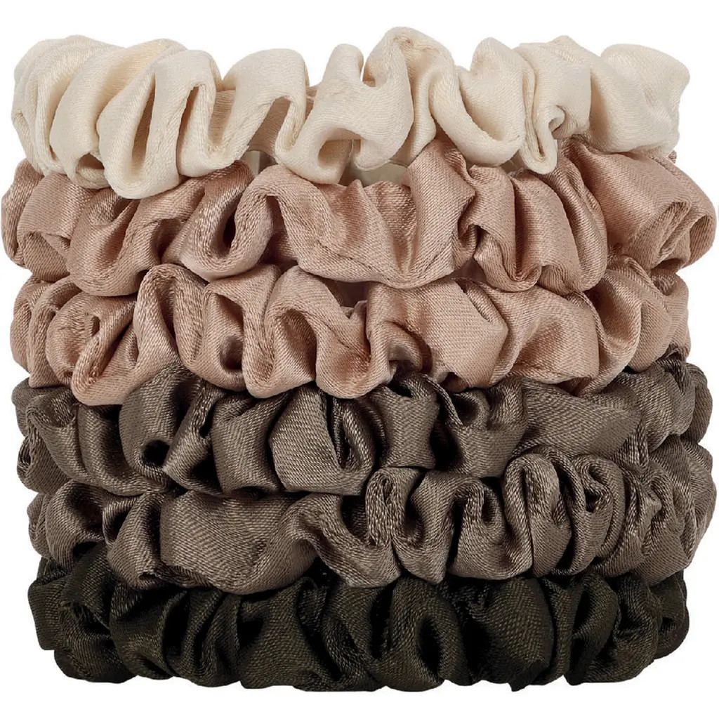 Kitsch Satin Ultra Petite 6-Pack Scrunchies in Eucalyptus at Nordstrom | Nordstrom