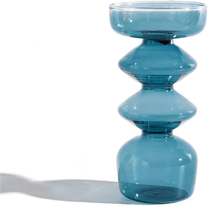 JSPYFITS Transparent Glass Hydroponic Vase, Small 5.5” Tall Flower Plant Glass Pots Decorative ... | Amazon (US)