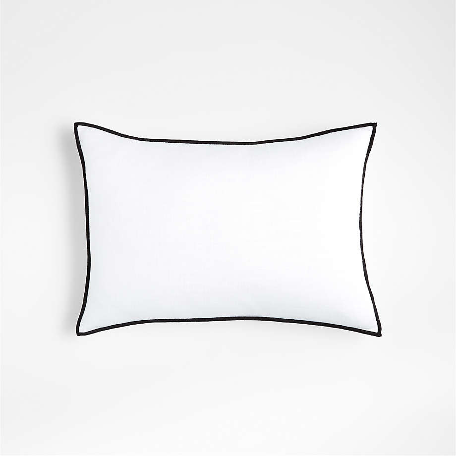 Moonbeam 22"x15" Merrow Stitch Cotton Pillow with Down-Alternative Insert + Reviews | Crate and B... | Crate & Barrel