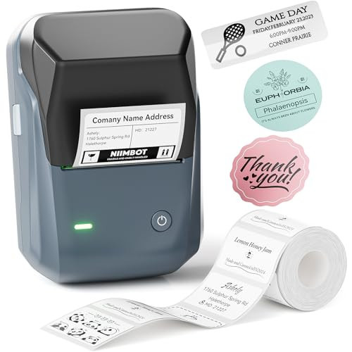 NIIMBOT B1 Label Maker Machine with Tape, Thermal Label Printer Easy to Use for Office, Home, Business, 2 Inch Label Maker with 2'' x1.18'' Labels-230pcs/Roll | Amazon (US)