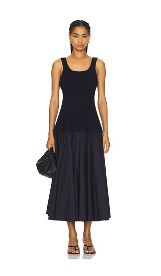 Silas Bodice Midi Dress in Midnight | Revolve Clothing (Global)