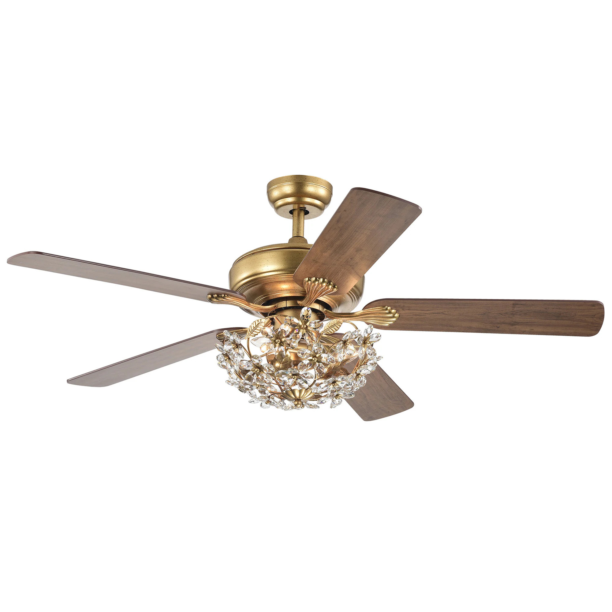 Home Accessories Inc 52-in Antique Gold with Plywood Blades Ceiling Fan With Light and Remote Control Included 5 -Blade one_size | CFL-8431REMO/AG | Lowe's