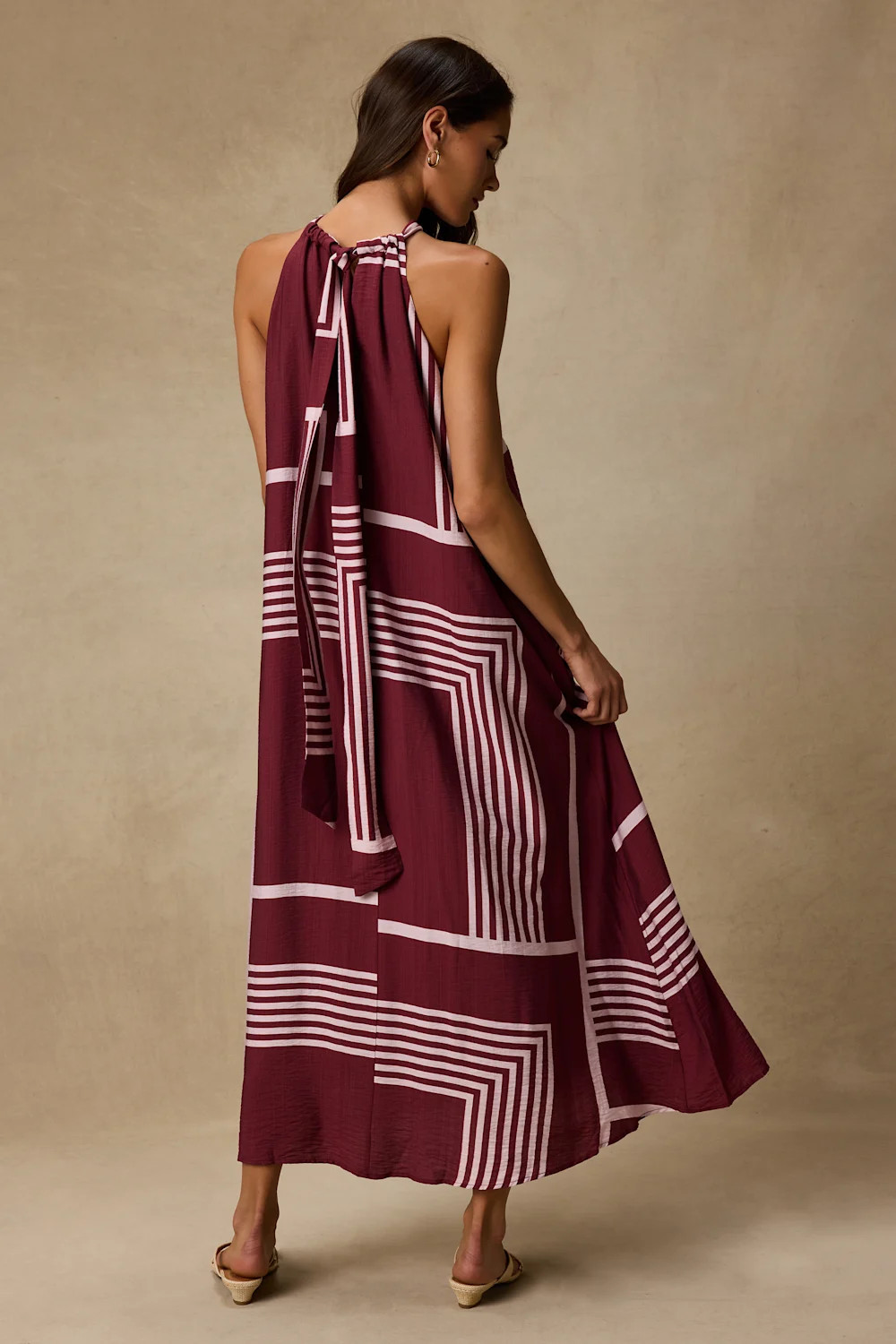 Rio Burgundy and Pink Abstract Print Shift Maxi Dress | Lulus