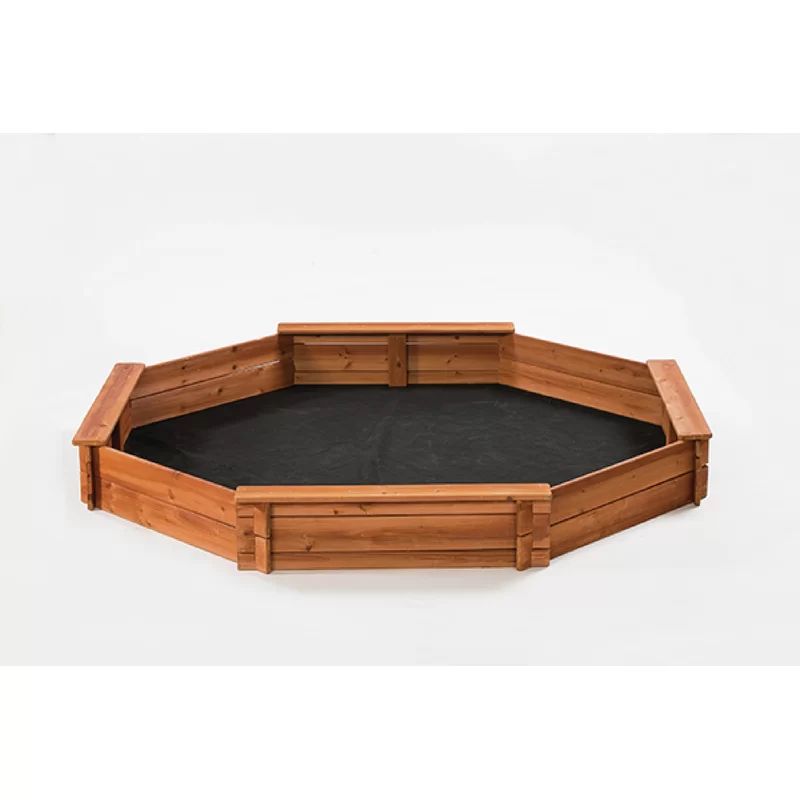 Creative Cedar Designs 75" x 72" x 9" Solid Wood Octagon Sandbox with Cover | Wayfair North America