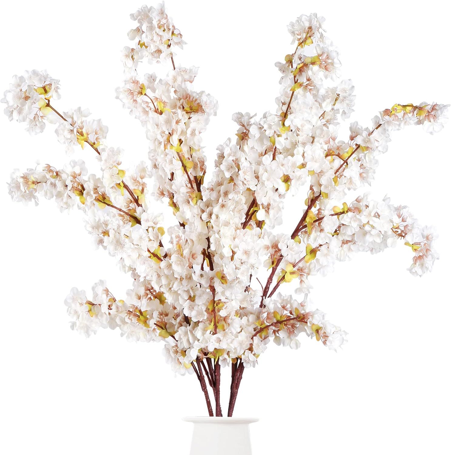 Sggvecsy Artificial Cherry Blossom Branches Faux Cherry Flowers 39 Inch Peach Branches Silk Tall ... | Amazon (US)