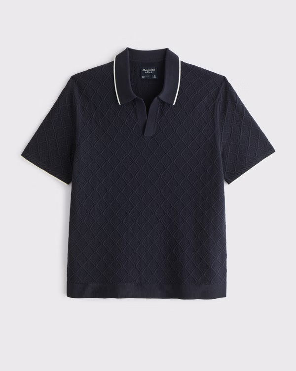 Preppy Tipped Johnny Collar Sweater Polo | Abercrombie & Fitch (US)