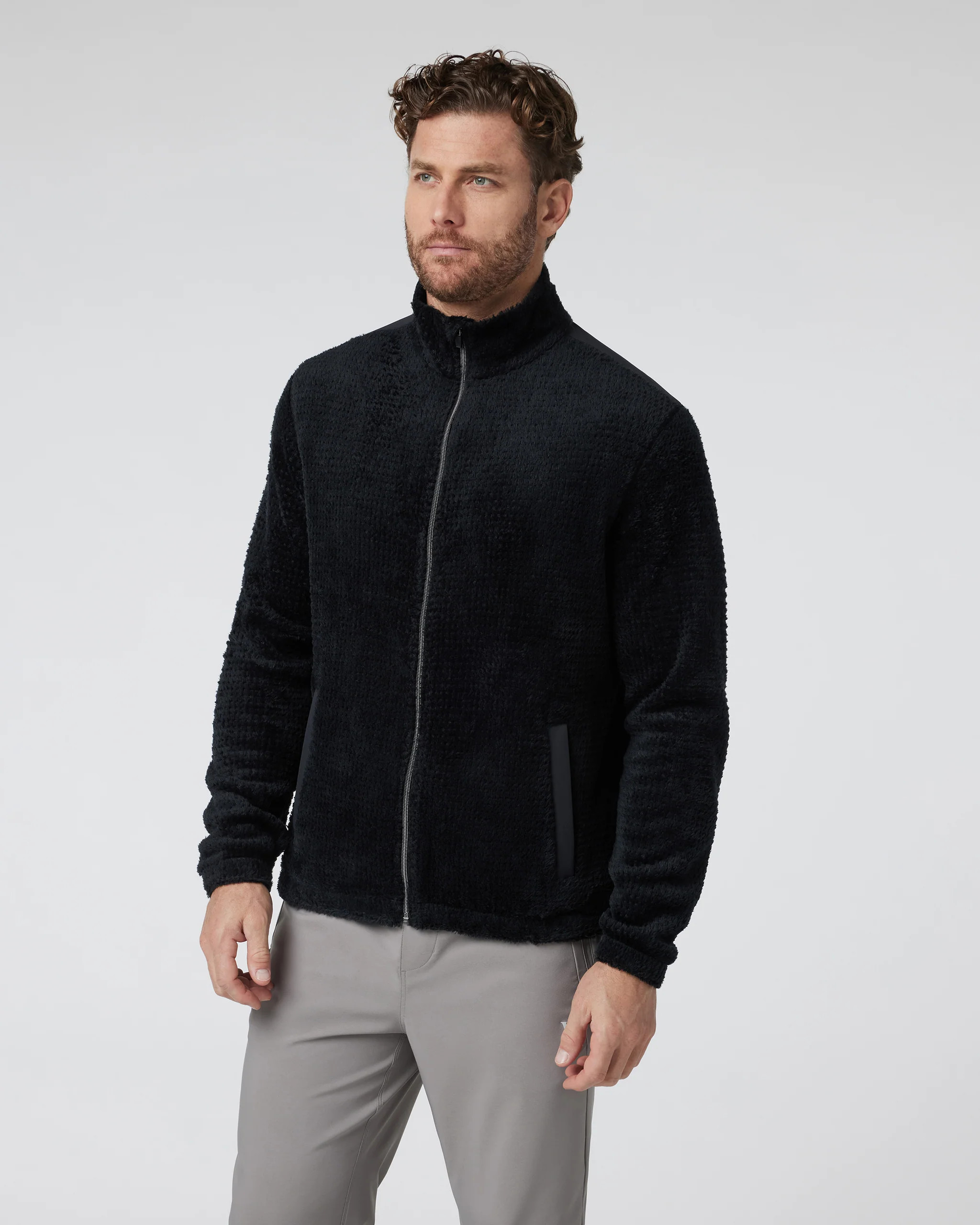 Fairfield Full Zip Jacket | Men's Black Fleece Jacket | Vuori | Vuori Clothing (US & Canada)