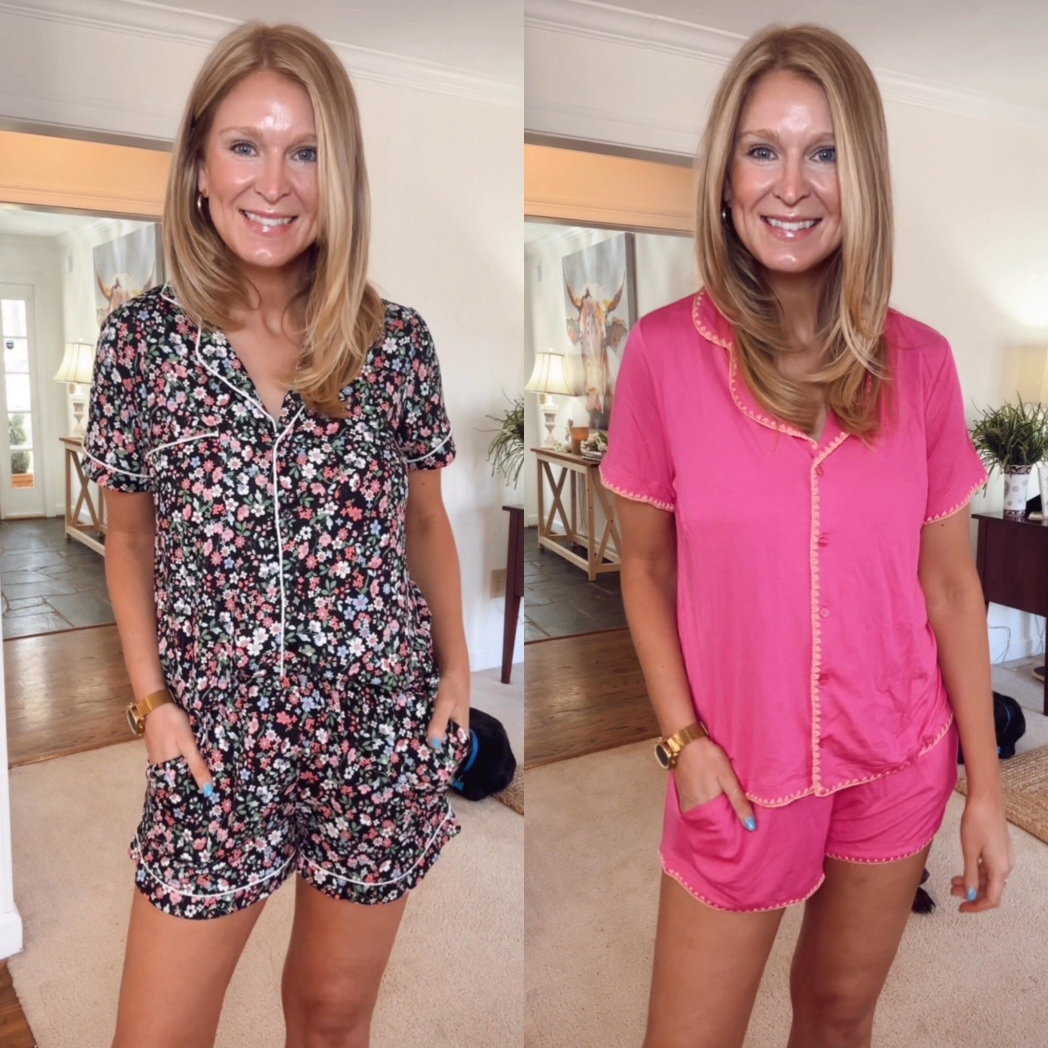 The coziest and softest new spring pajama sets by Joyspun  at Walmart! In size M
