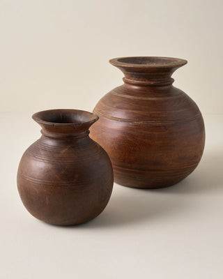 Theo Aged Wood Vase | Magnolia