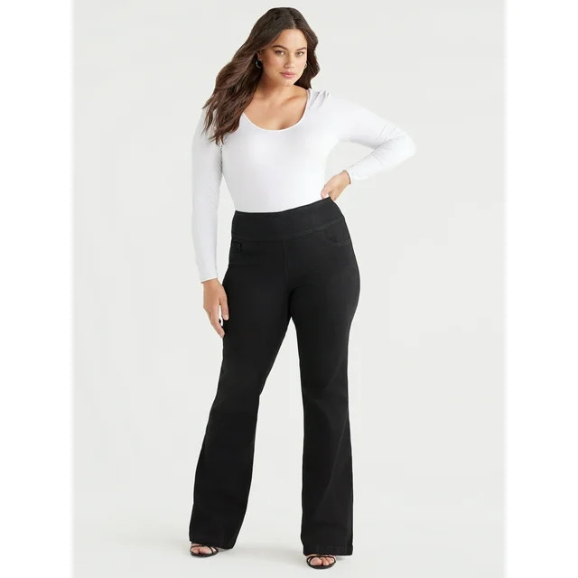 Sofia Jeans Women's Plus Size Melisa Flare High Rise Pull On Jeans, 32.5" Inseam, Sizes 14W-28W | Walmart (US)