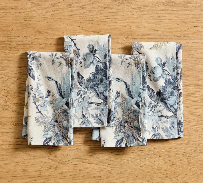 Linden Floral Cotton Napkins - Set of 4 | Pottery Barn (US)
