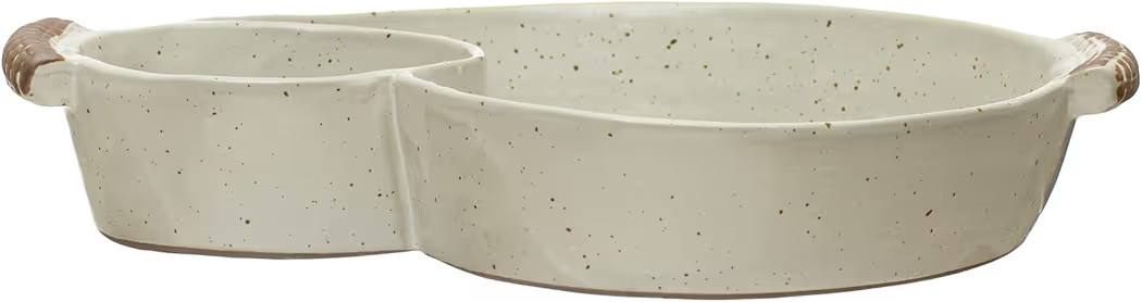 Farmhouse Stoneware Chip and Dip with Handles, Ivory | Amazon (US)