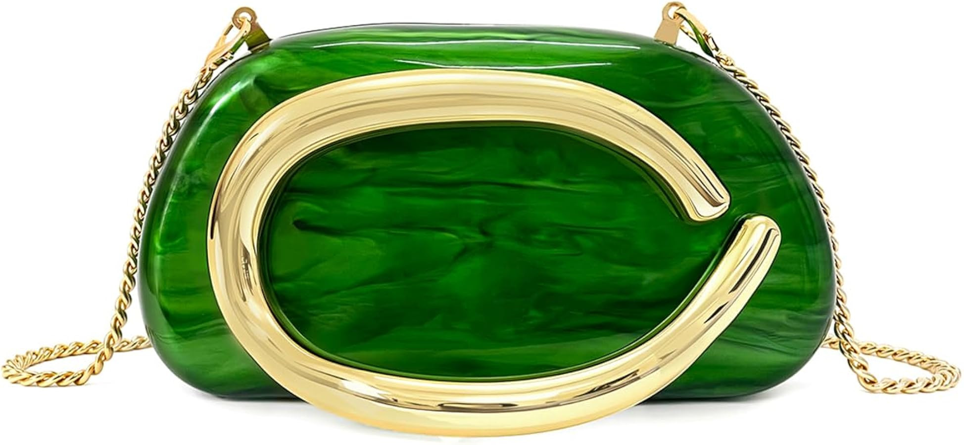 Women Acrylic Clutch Purse Metal Handle Evening Bag Trendy Box Shoulder Crossbody Bag Handbag for... | Amazon (US)