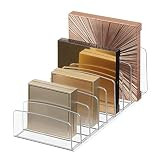 iDesign Clarity BPA-Free Plastic Divided Makeup Palette Organizer, 9.25" x 3.86" x 3.2", Clear | Amazon (US)