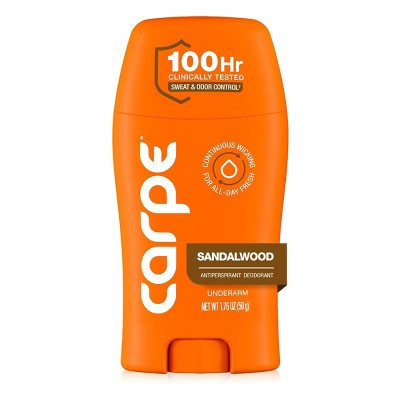 Carpe Men's 100H Sweat & Odor Control Antiperspirant Deodorant - Sandalwood - 1.76oz: Paraben-Free, Vegan, Cream, Under Arm | Target