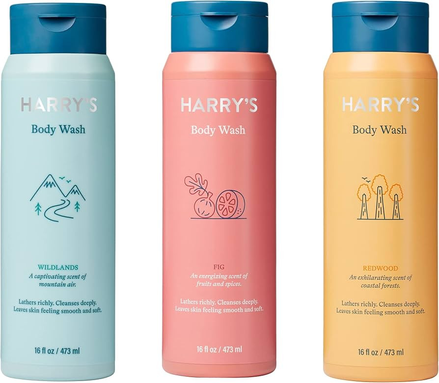 Harry's Men's Body Wash Shower Gel, Variety - Fig, Wildlands, Redwood (Pack of 3) | Amazon (US)