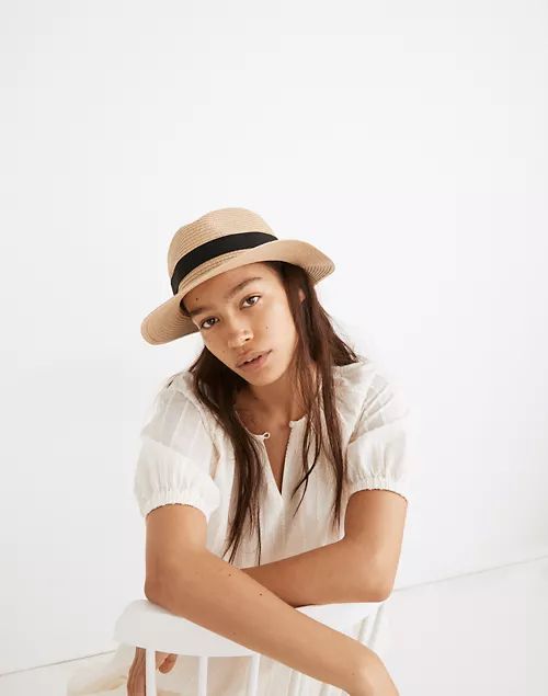 Packable Straw Fedora Hat | Madewell