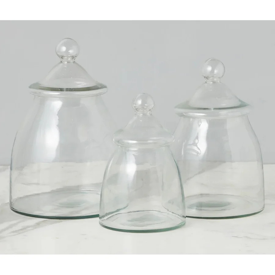 Etu Home Vintage Glass Bon Bon Jar with Lid Set of 2 | Paynes Gray Inc