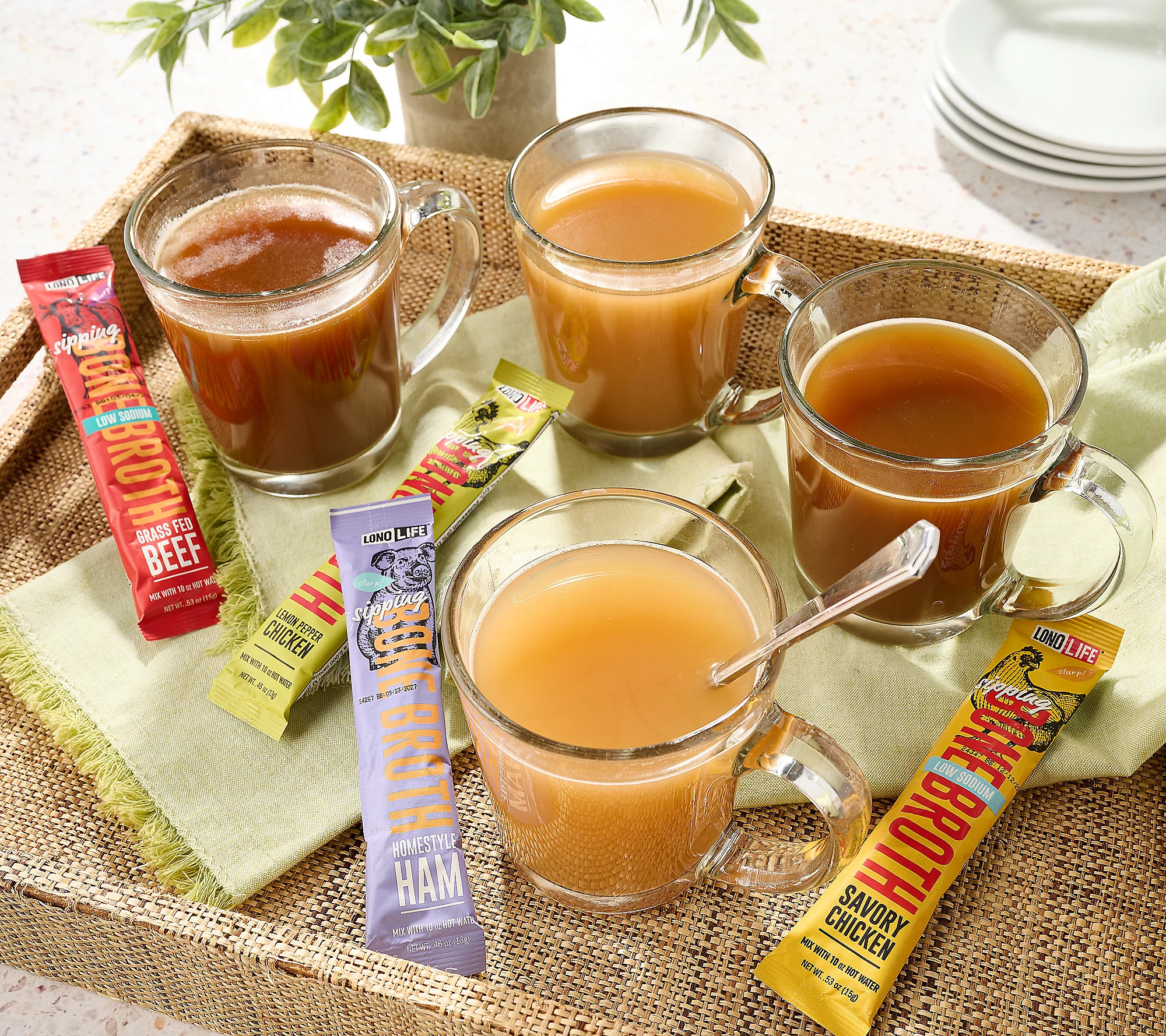 LonoLife 16 Single Serve Protein Packed Bone Broth Powders | QVC