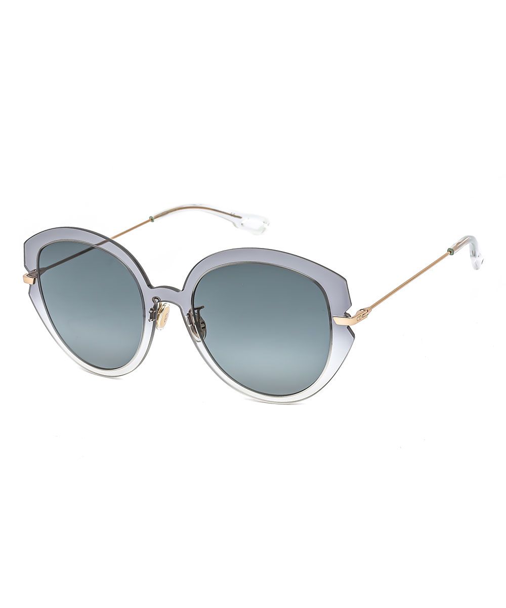 Dior Sunglasses Shaded - Shaded Gray & Blue-Gray Gradient Round Cat-Eye Sunglasses | Zulily