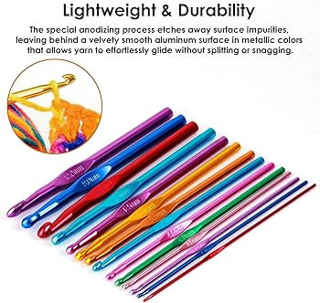 Crochet Hooks Set, Aluminum Handle Knitting Needles for Arthritic Hands, Crochet Needles for Yarn... | Amazon (US)