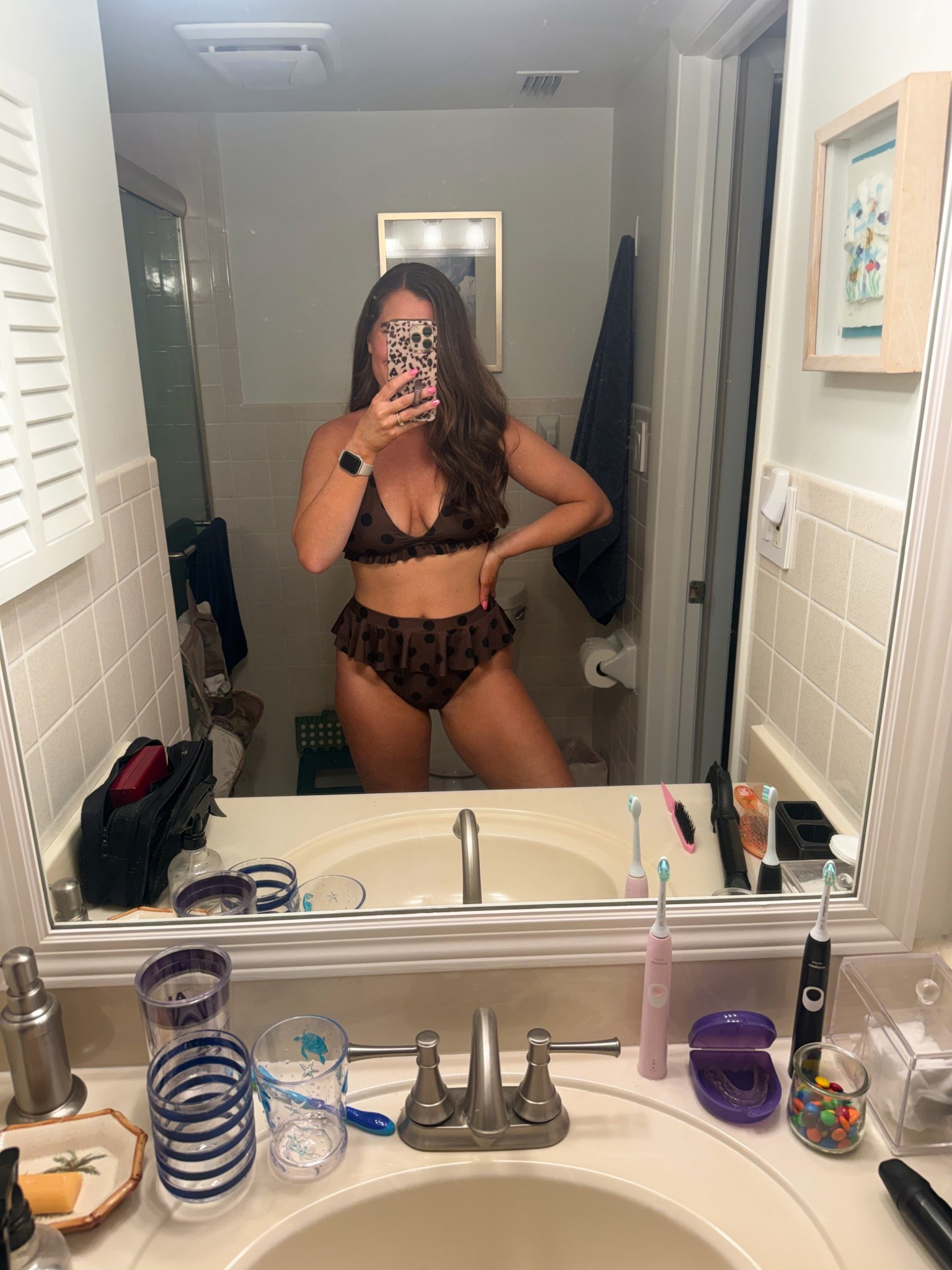 this polka dot bikini is such a good fit. Full coverage bottoms, so perfect for mommin’ at the beach. I am wearing a medium in both top & bottoms. 

#LTKTravel #LTKSeasonal #LTKmomlife