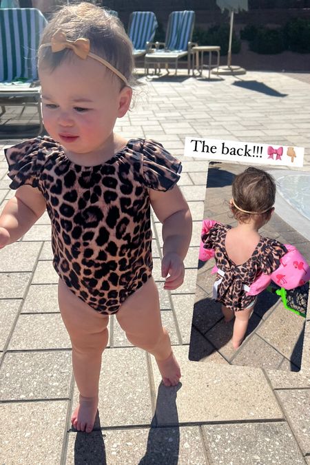 Cutest baby + toddler swimsuit! Love the big bow in the back! Also comes with a matching headband, not pictured.
Also - Best part about this suit is that it comes with buttons by the crotch! So ya don't have to take the whole thing off when changing her!!!

#LTKbaby #LTKswim #LTKkids