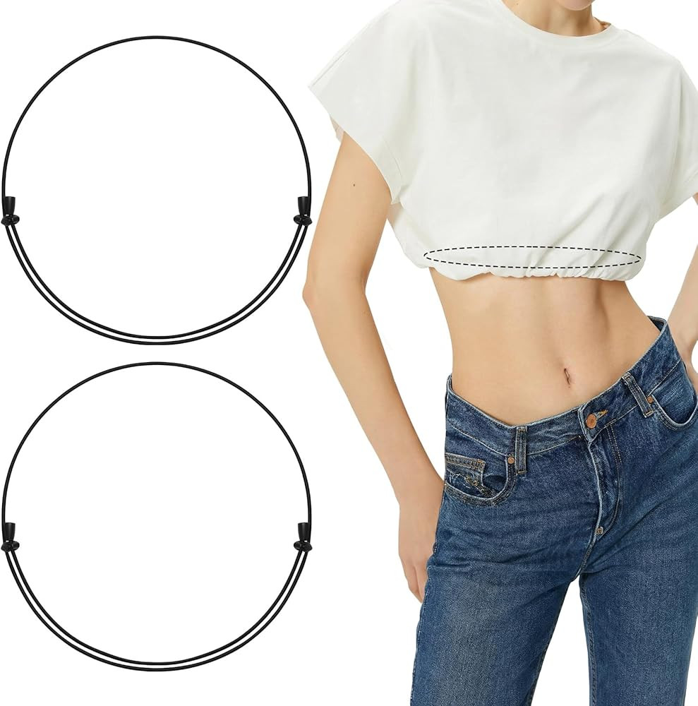 XZQTIVE 2Pcs Invisible Elastic Waist Tuck Band for Women Adjustable Stretch Belt for Tightening/S... | Amazon (US)