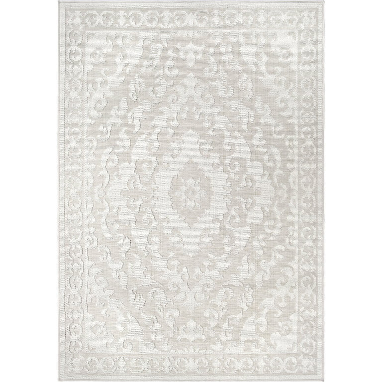 My Texas House Belford, Reversible, Indoor/Outdoor Woven Area Rug, Off-White, 7'9" x 10'10" | Walmart (US)