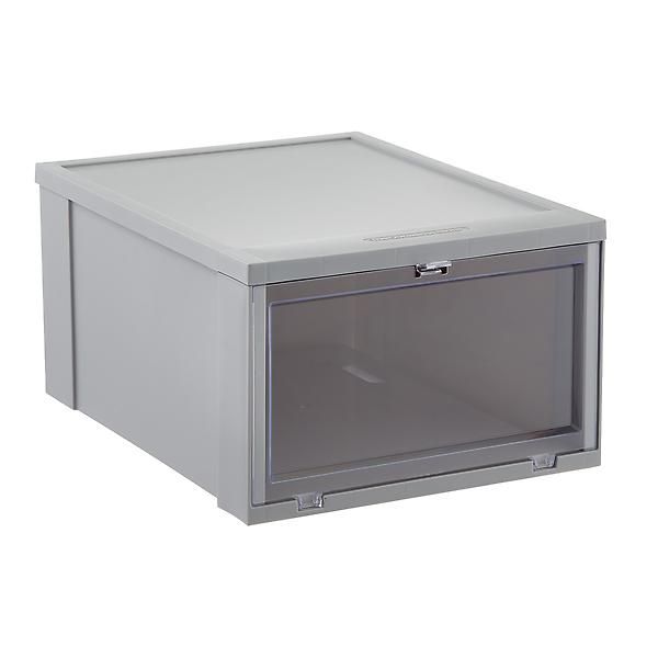 Large Drop-Front Shoe Box Black | The Container Store