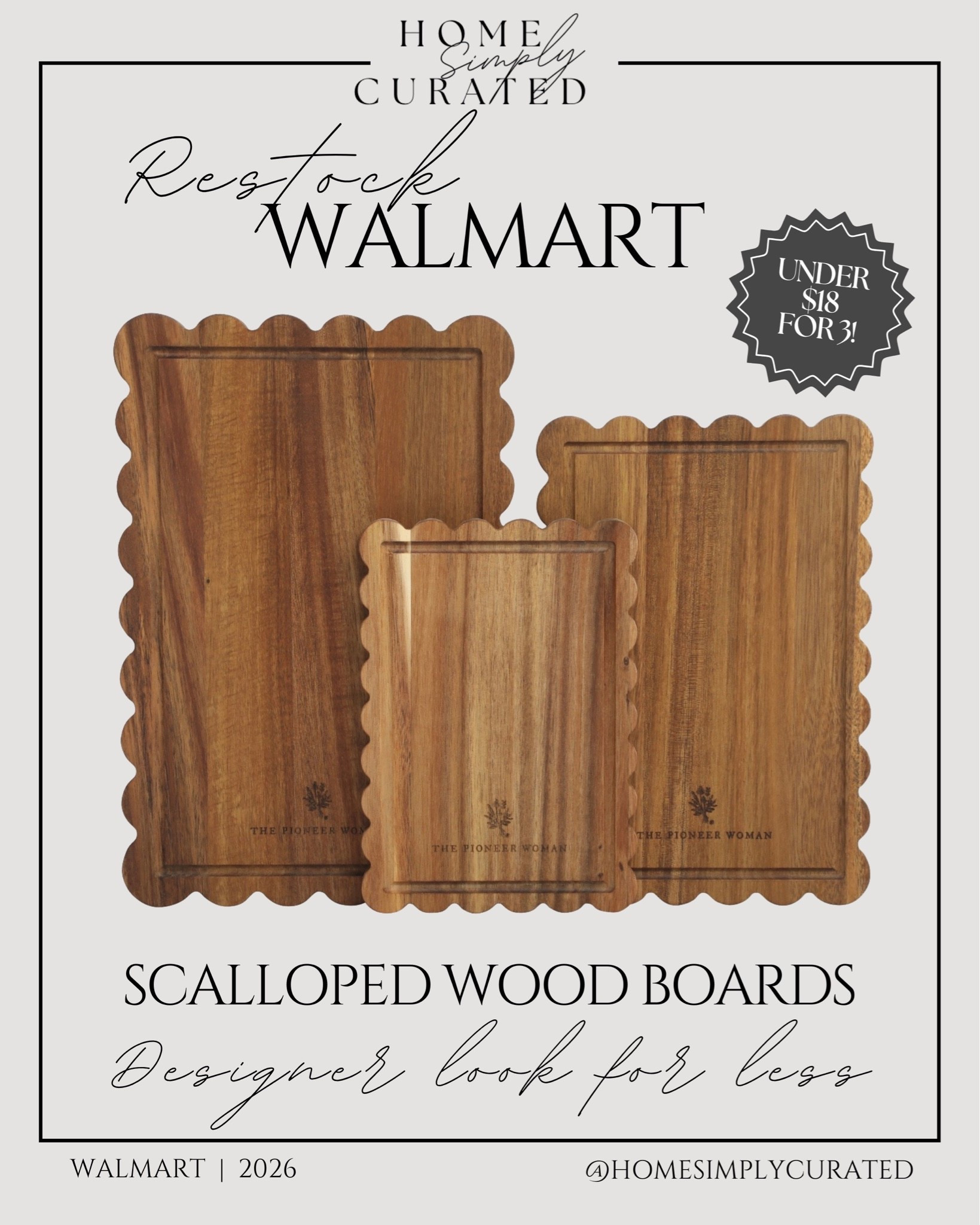 Restock!! This adorable scalloped wooden board set always sells out quickly!

#LTKHome
