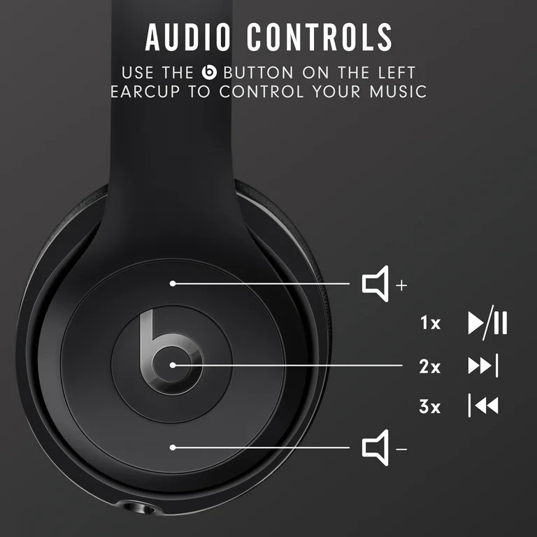 Beats Solo3 Wireless On-Ear Headphones with Apple W1 Headphone Chip, Black, MX432LL/A | Walmart (US)
