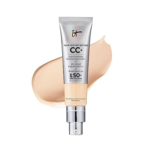 IT Cosmetics CC+ Cream - Full-Coverage Foundation With SPF 50, Color Corrector & Anti-Aging Serum... | Amazon (US)