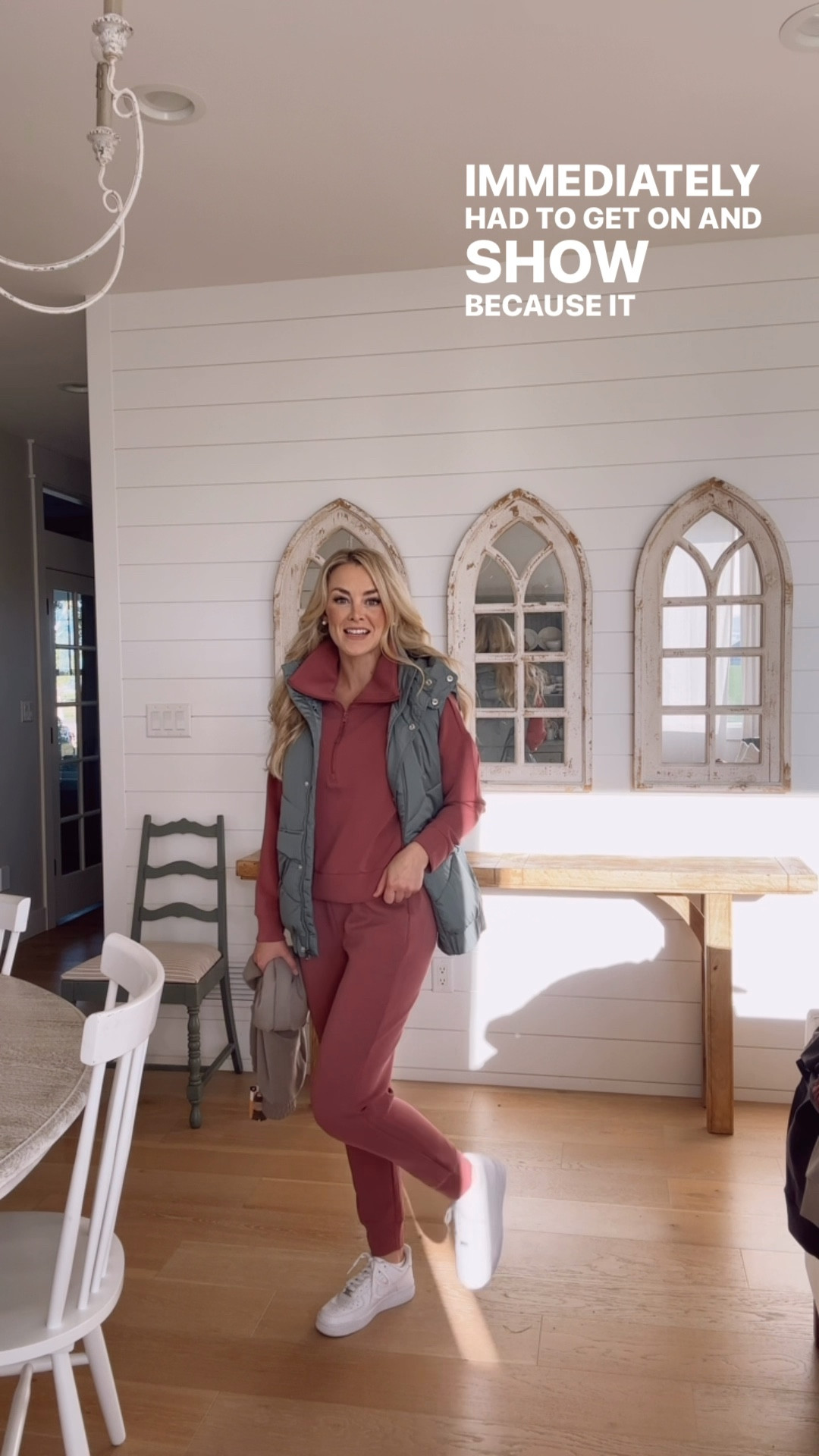 #walmartpartner 
Help me decide on what color of this darling loungewear to keep! They’re so affordable from @Walmart! These sets are buttery soft, stretchy and great quality material. I also LOVE both vest colors and the oversized fit with the hood. 
I’m wearing a small in the pullover, XS in all pants and vests, they fit true to size. #Walmartfashion 

#LTKActive #LTKSeasonal #LTKStyleTip