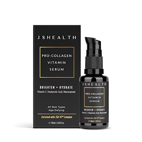 JSHealth Vitamin C Serum for Face - Brightening Hyaluronic Acid Serum - Anti Aging Vitamin C Face Serum - Hydrating Facial Serum with Niacinamide | Amazon (US)
