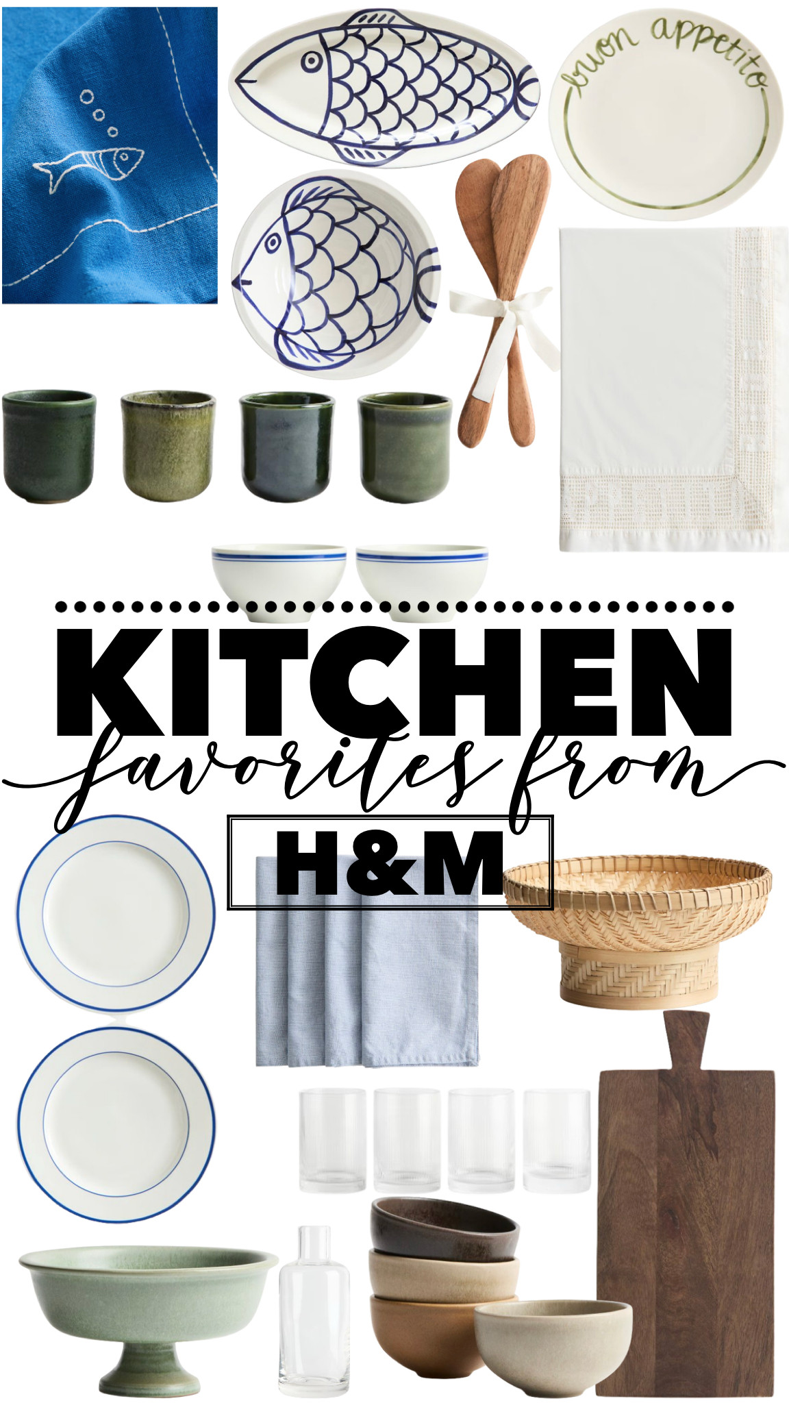 Love these fun pieces from H&M for entertaining! 

Home Decor | Tablescape | Tablecloth | Table Setting | Napkins | Plates | Fish Bowl | Bowls | Cutting Board | Tumblers | Footed bowl | Plates | Carafe | Dishes | H&M 

 

 #LTKSeasonal #LTKHome #LTKSaleAlert