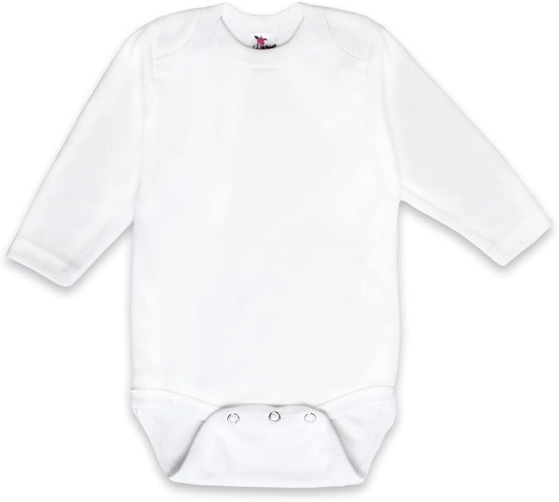 Laughing Giraffe Baby Long Sleeve Onesie 100% Polyester Sublimation Blank White | Amazon (US)