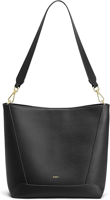 Kattee Leather Purses and Handbags, Bucket Bags for Women, Top Grain Leather Tote Shoulder Crossb... | Amazon (US)
