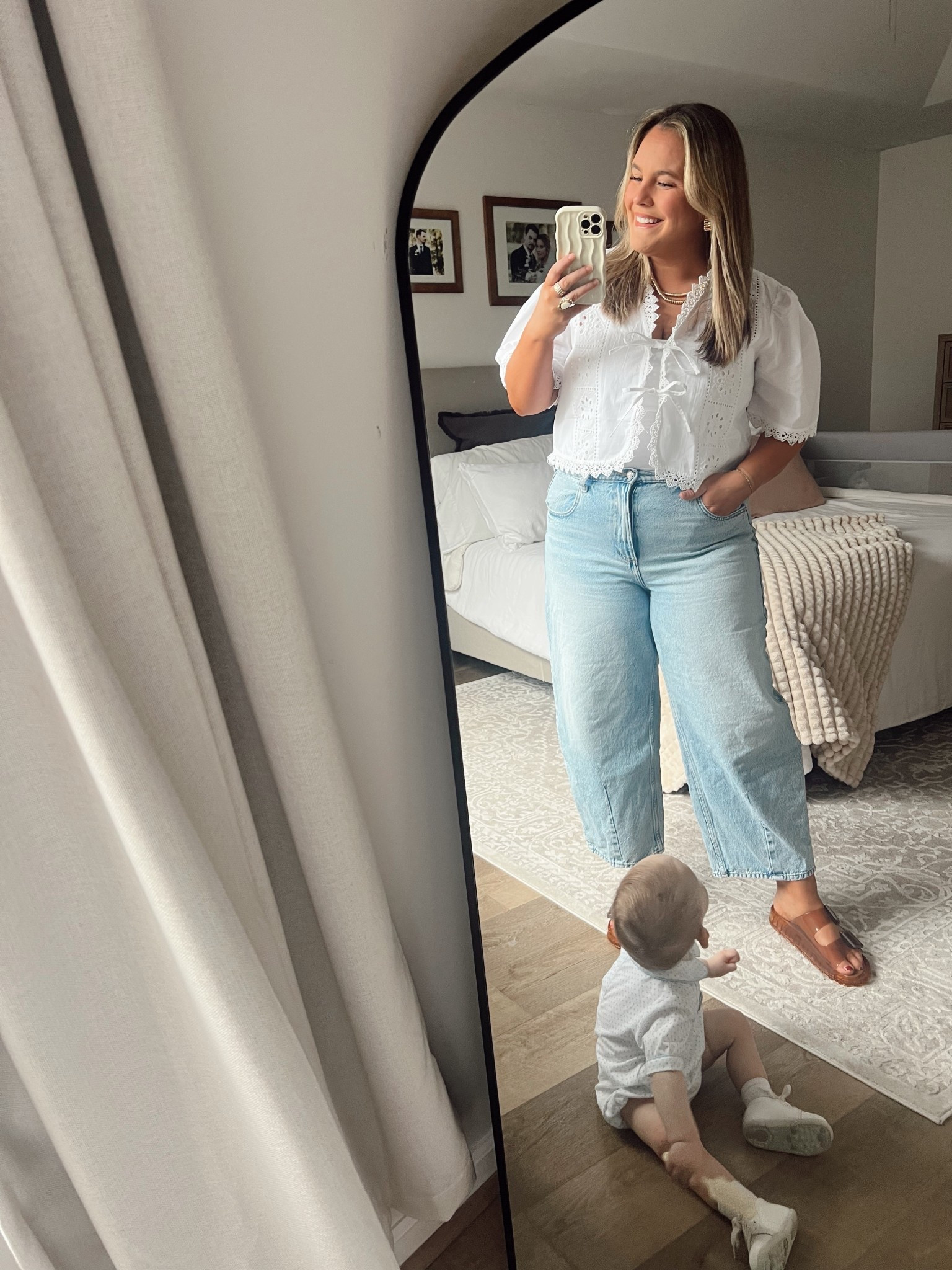 All dressed up to go to work with mama! My top is Jennifer & Grace from Tjmaxx - I’ve linked some similar looks to this one🤍

Comment SHOP below to receive a DM with the link to this post on my LTK ⬇ https://liketk.it/5XRkG #ltkmidsize #ltkmomlife #ltkootd

#LTKootd #LTKdayinmylife #LTKmomlife