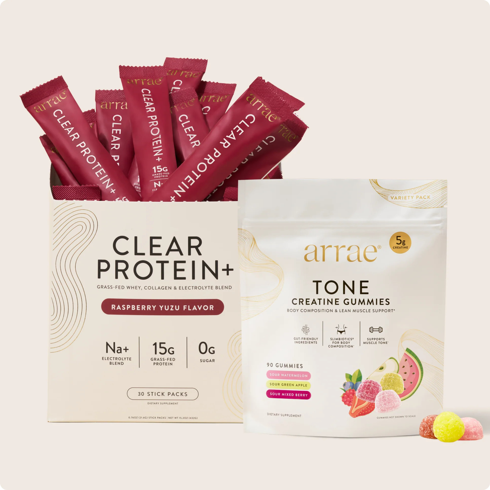 Sculpt & Glow Duo - Raspberry Yuzu CP+ & Tone Variety Pack | 1 Time Purchase | Arrae