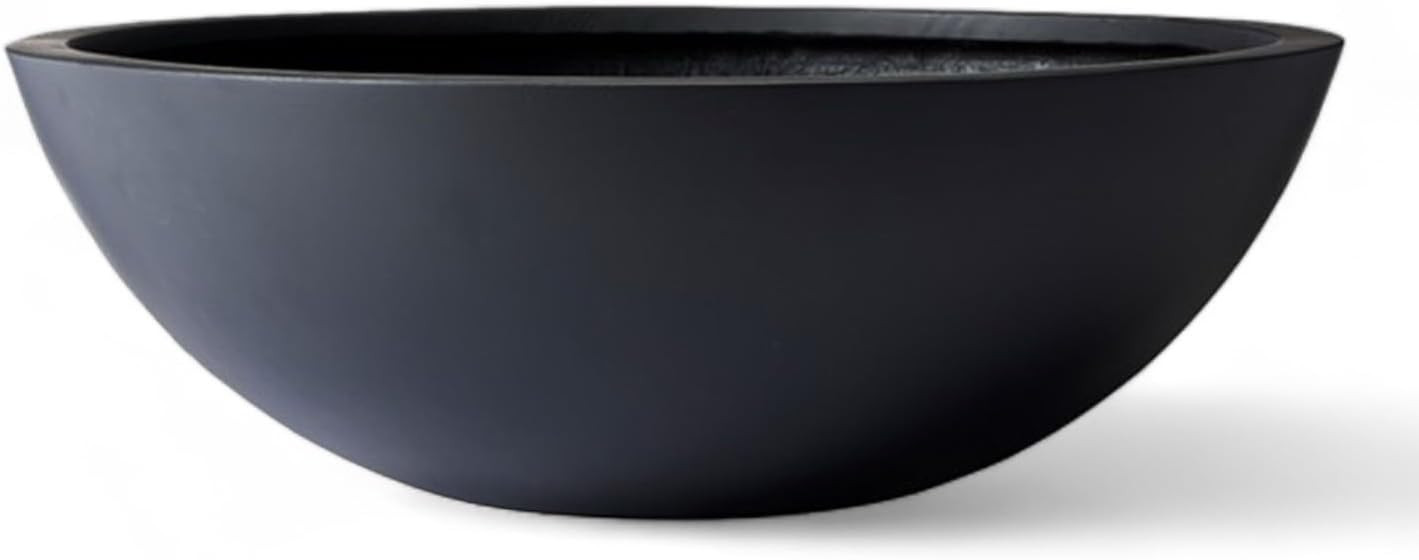 Rondo Large Indoor Plant Pots, 7.7" H x 22" Dia Fiberstone Large Plant Pot, Planter for Indoor/Ou... | Amazon (US)