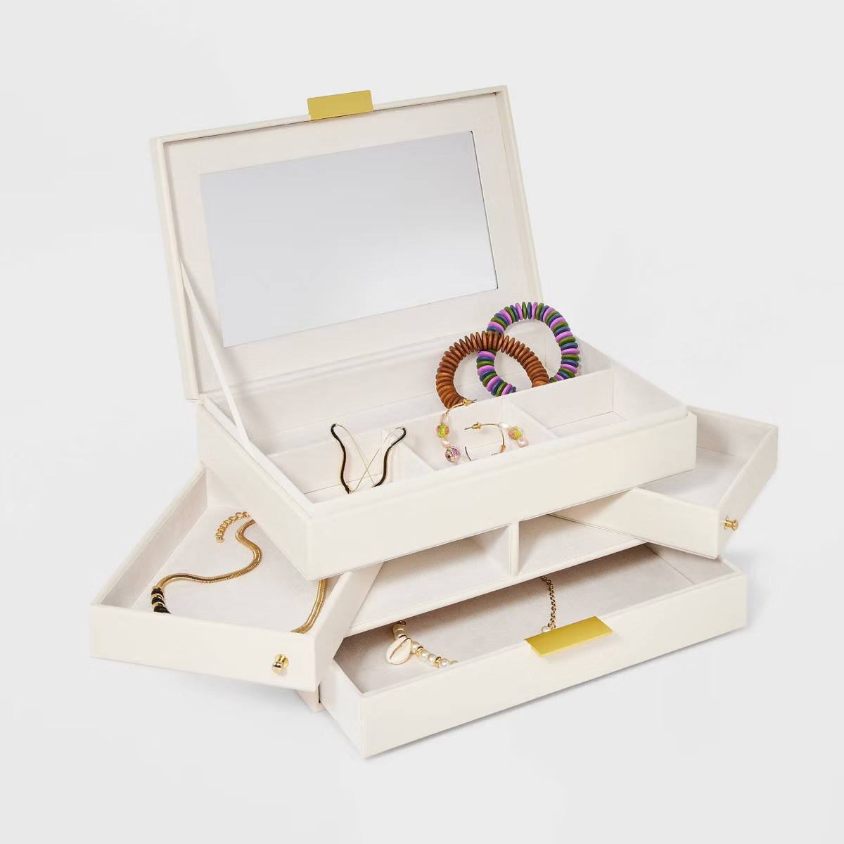 Three Drawer Side Swivel Jewelry Organizer - A New Day™ Cream | Target