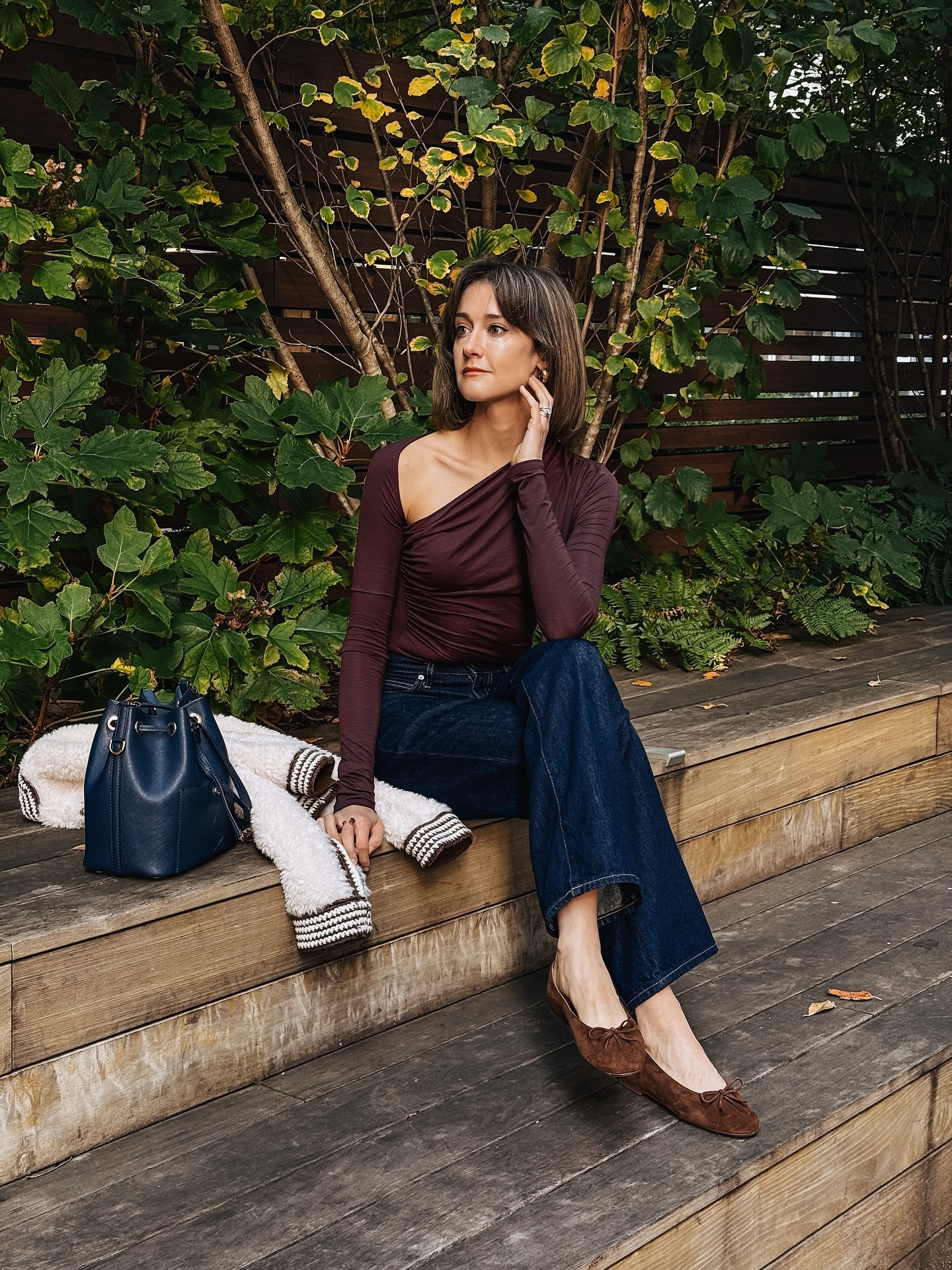 A cozy shearling jacket and chocolate brown flats just scream fall.

#LTKootd #LTKShoeCrush #LTKSeasonal