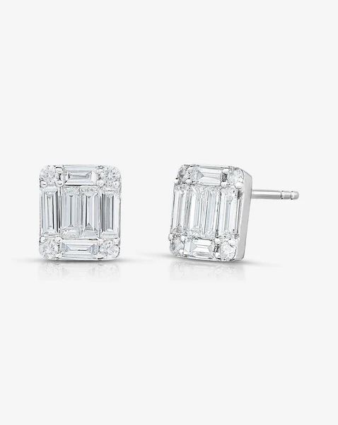 Large Emerald Illusion Studs | Ring Concierge