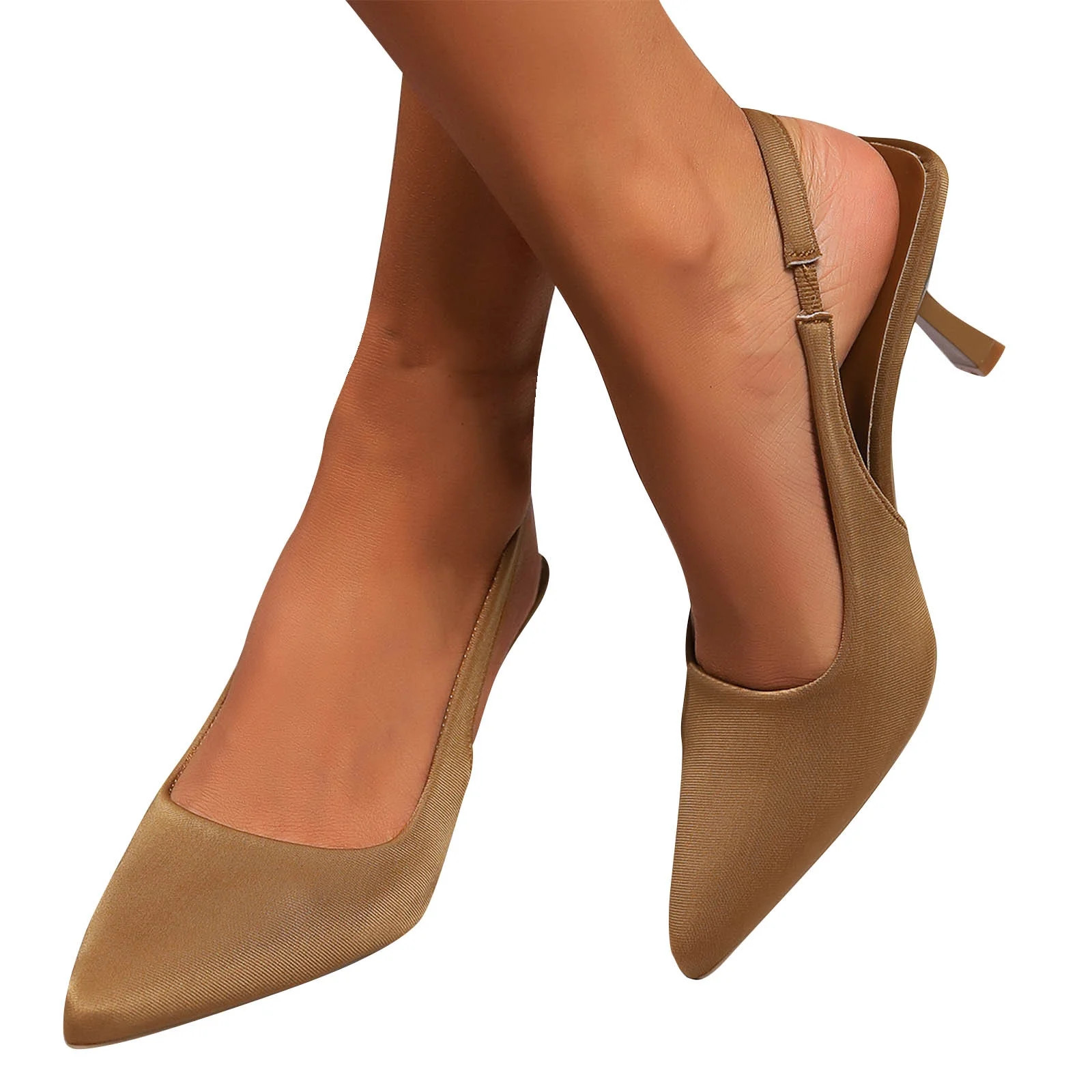 Low Kitten Heels Women's Slingback Dressy Pumps Pointed Closed Toe Ankle Strap Elegant Wedding Pu... | Walmart (US)