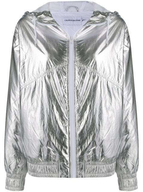 metallic hooded windbreaker | Farfetch (US)
