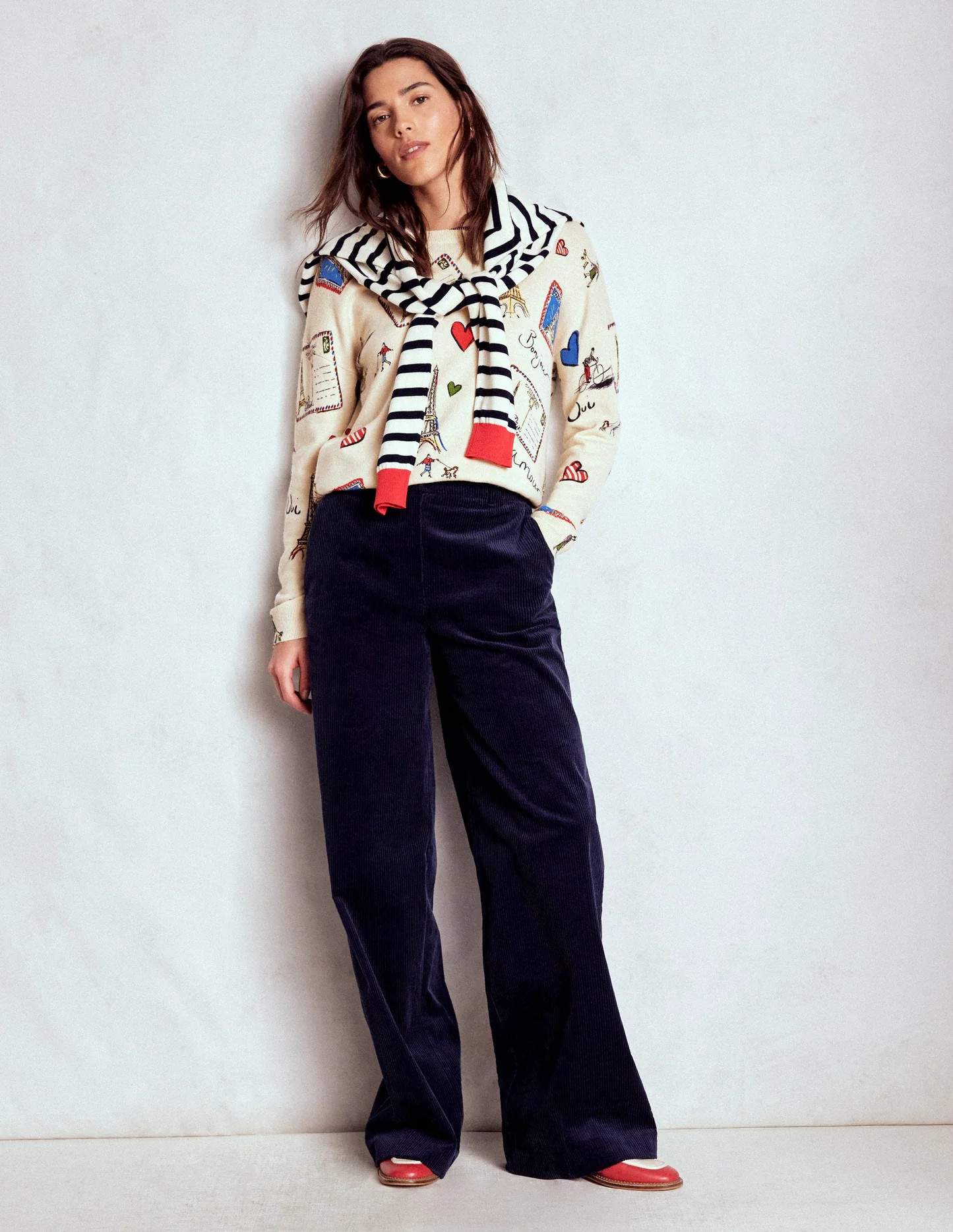 Natasha Novelty Sweater-Ivory, Postcard from Paris | Boden (US)